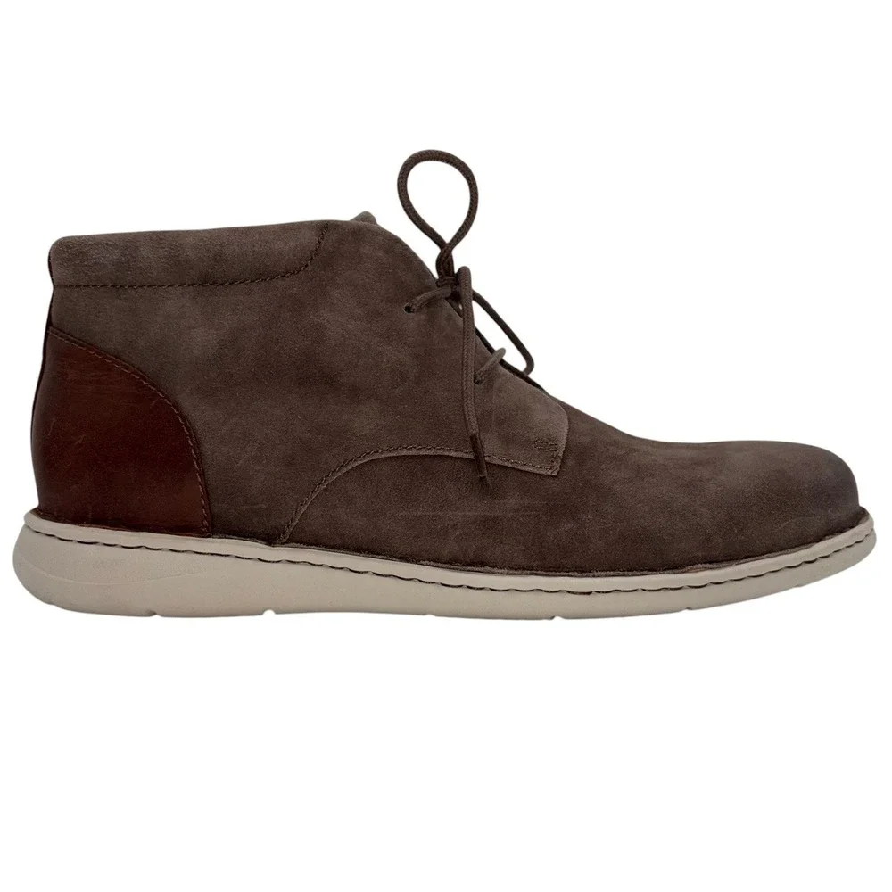 Born Theo Leather Suede Chukka Boots Mens 13 Taupe Brown Lightweight Lace Up NWT